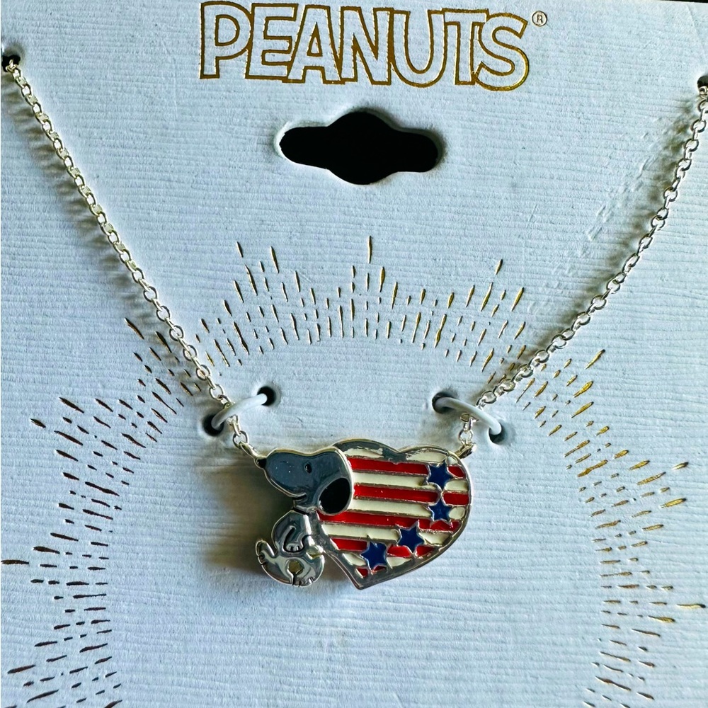 Peanuts star spangled banner snoopy necklace